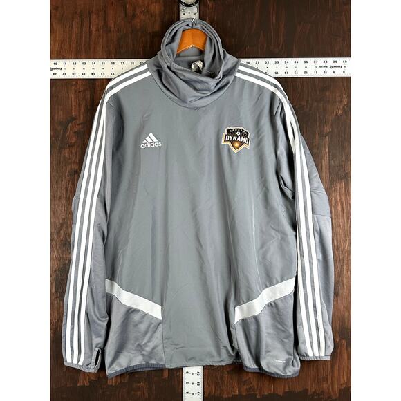 Houston Dynamos Adidas MLS Soccer Tiro 19 Warm‎ Up Top DW4804 Gray Grey Mens XL - Picture 1 of 9